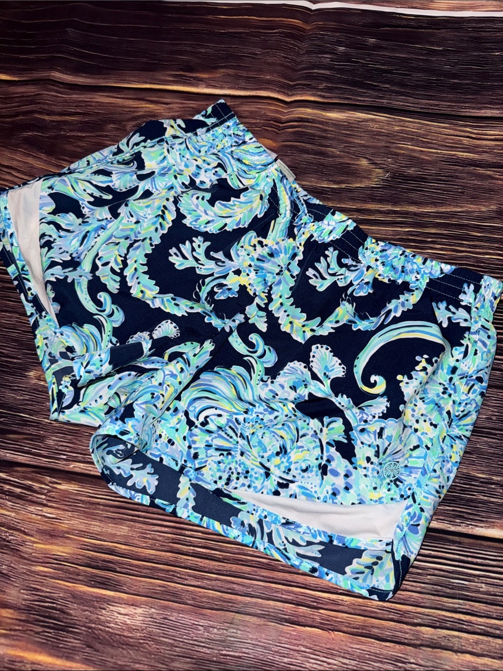 Women's Lilly Pulitzer Luxletic Blue Floral Shorts